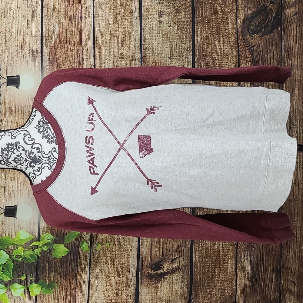 Ouray Paws Up Montana Graphic Raglan Sweatshirt Gray - Large - Picture 3 of 7